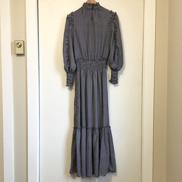 NWT Max Studio Bohemian Balloon Sleeve Mock Neck Maxi Dress - Picture 2 of 16